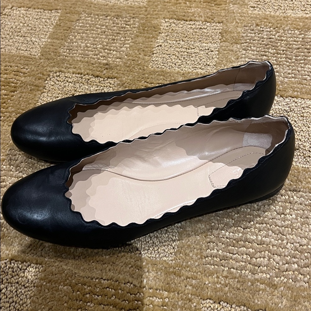 Chloe Black and Cream Flats - Picture 2 of 2